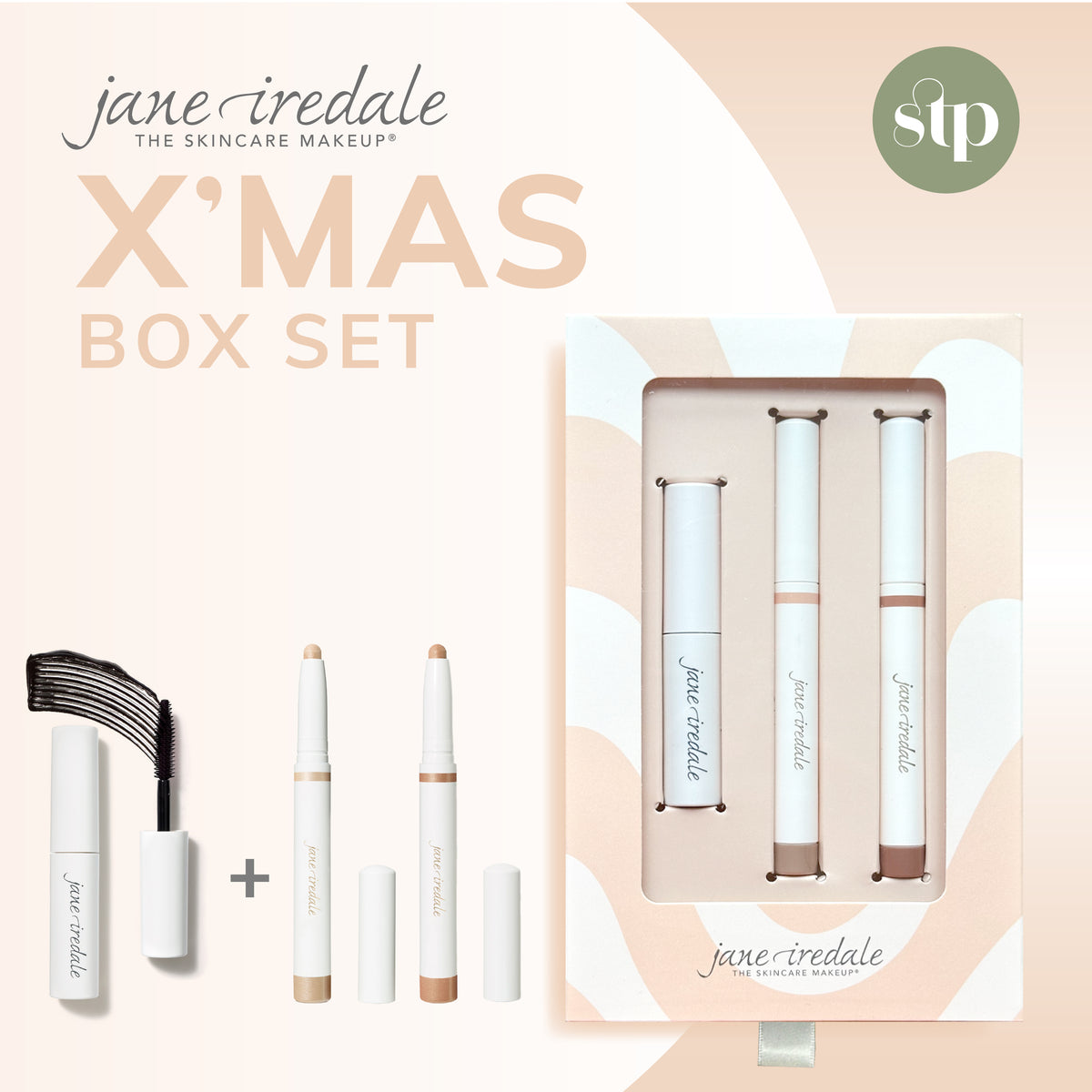 【聖誕限定】Jane Iredale 維C持久柔滑眼影筆 + 角蛋白羽睫纖長睫毛膏套裝
