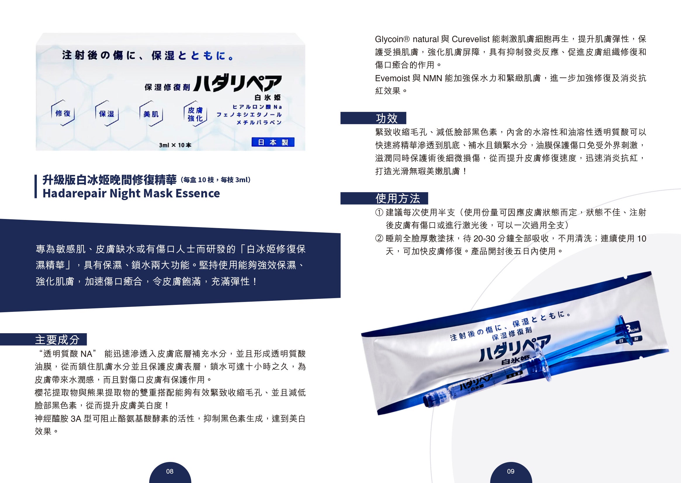 全新第三代 白冰姬 晚間修復精華 Hadarepair Night Mask Essence